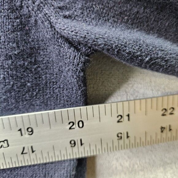 Tommy Hilfiger Sweater Mens Large Blue Knit 1/4 Zip Mock Neck Logo Pullover - Picture 8 of 9